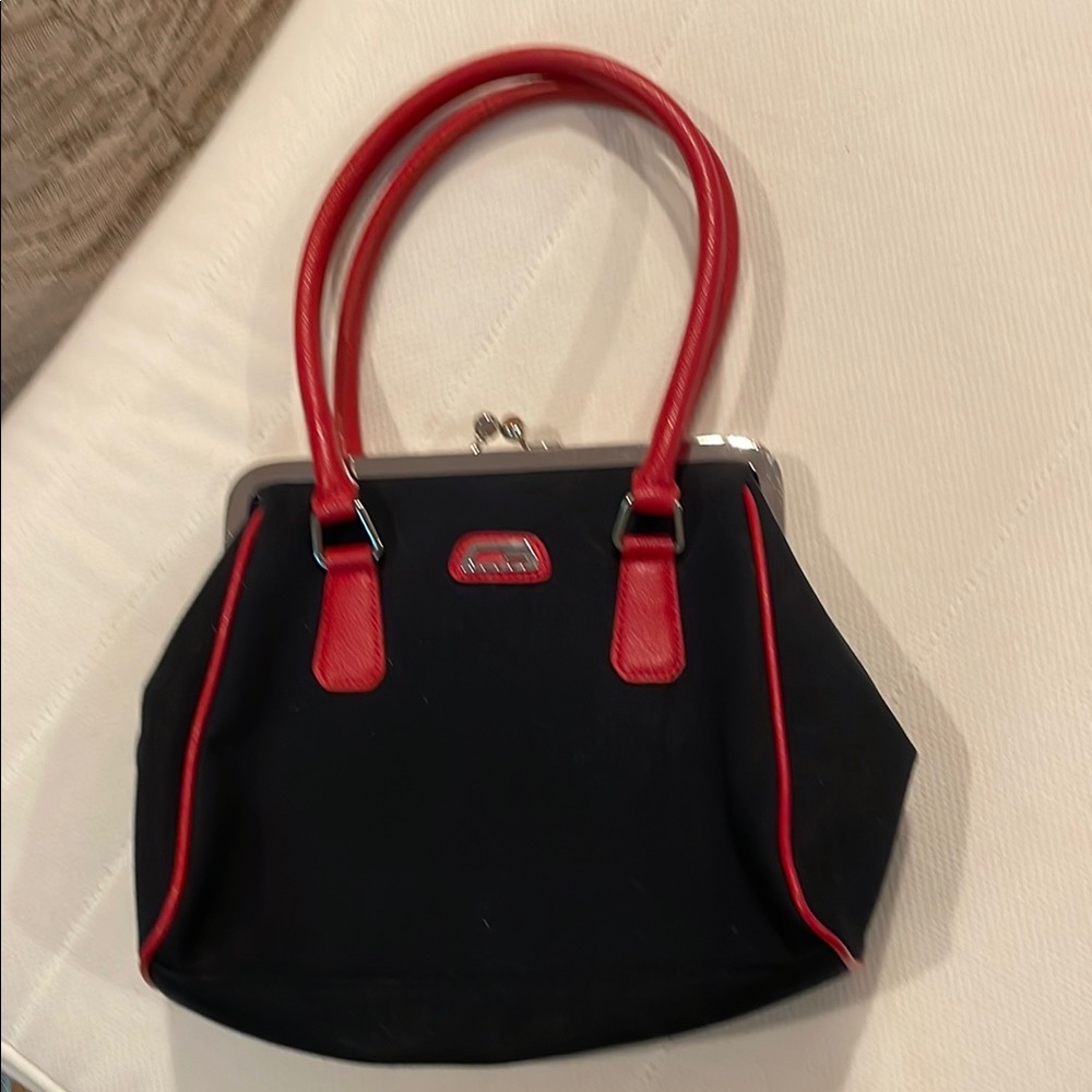 GUESS - Elegant Navy and Red Women's Handbag